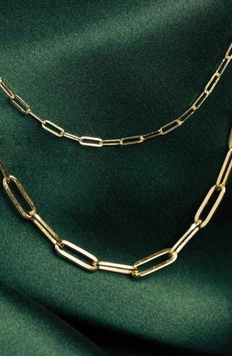 Aurate New York Large Paperclip Chain Necklace, Alternate, color, Yellow Gold