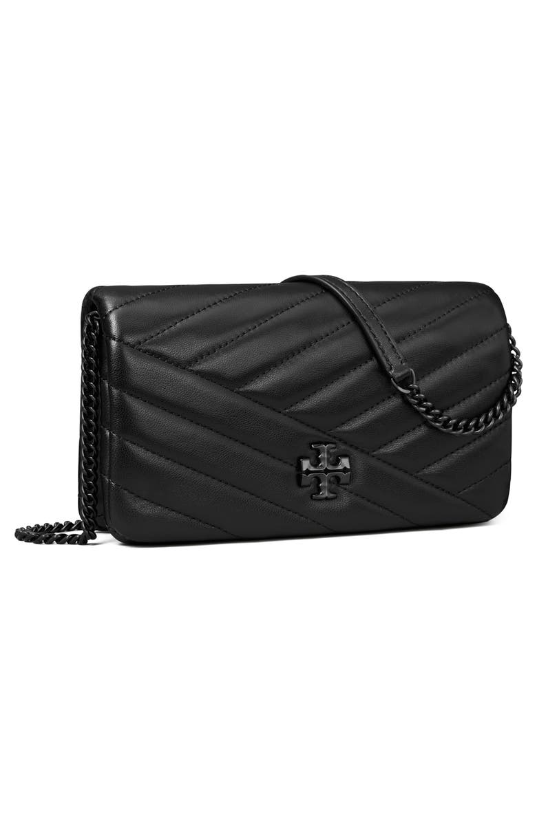 Tory Burch Kira Chevron Quilted Leather Wallet on a Chain, Alternate, color,