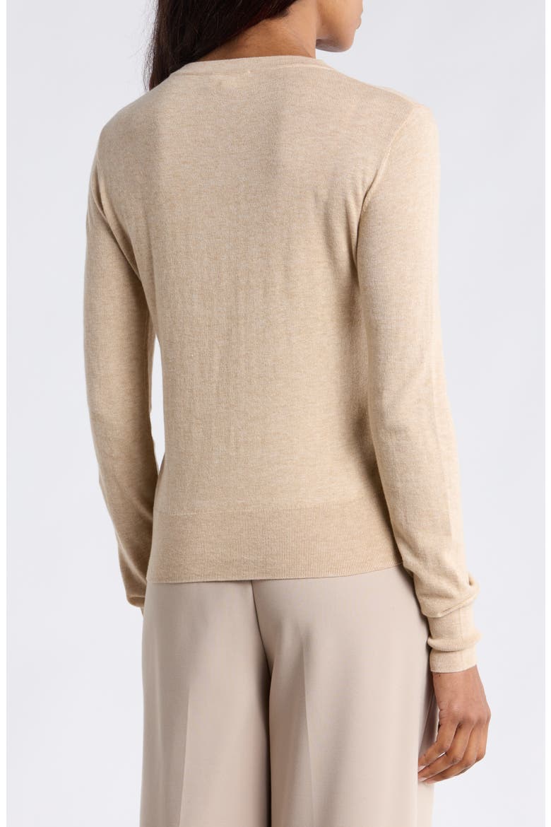 Ronda Henley Pullover Sweater, Alternate, color, CREMA/ GOLD LION