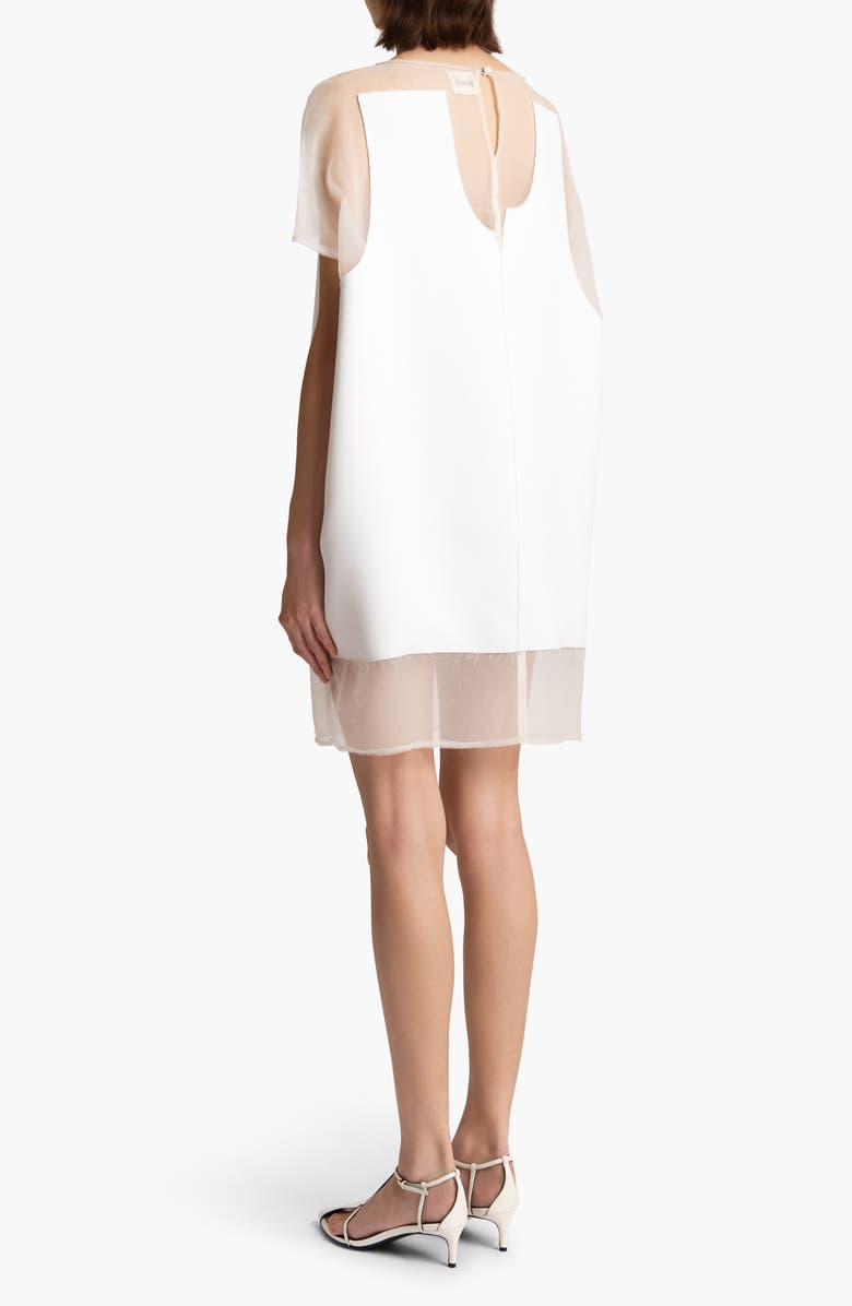 Khaite Winona Double Face Crepe & Organza Minidress, Alternate, color, Chalk