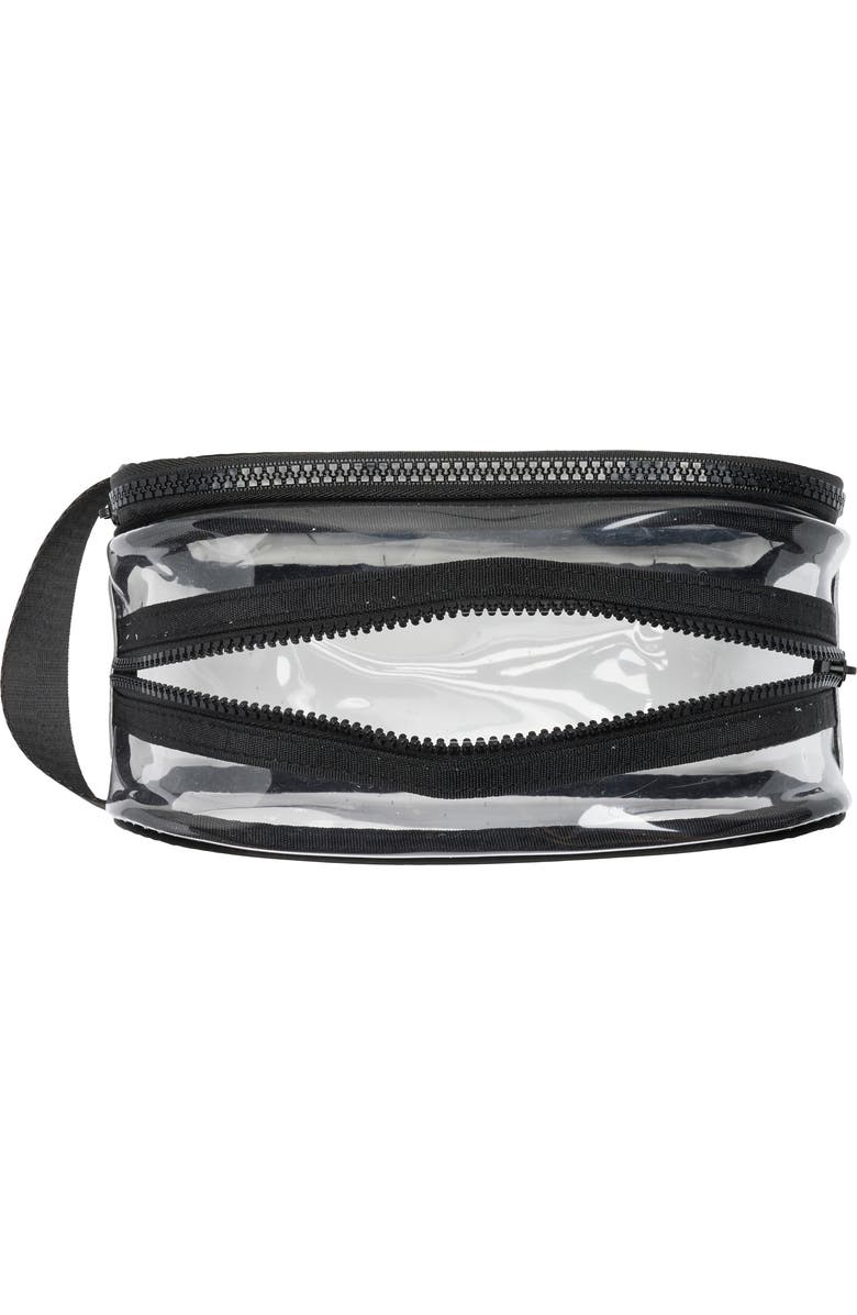 MYTAGALONGS Two-Zip Clear Dopp Kit, Alternate, color, Black