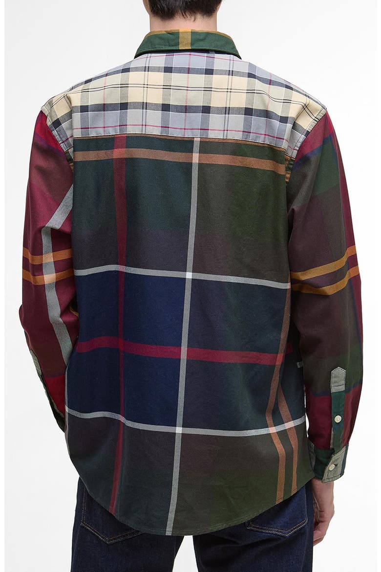 Oversize Patchwork Plaid Cotton Twill Button-Down Shirt, Alternate, color, TARTAN MIX