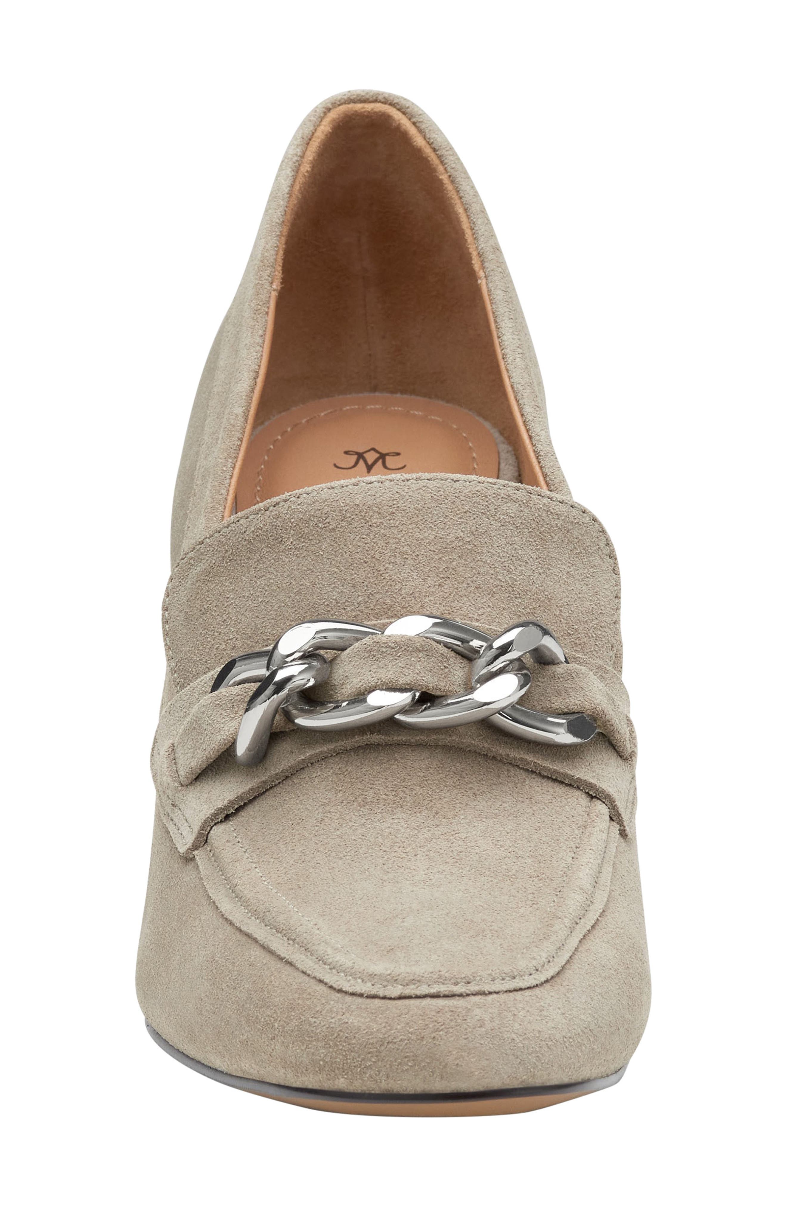 Johnston & Murphy Eleanor Chain Loafer Pump, Alternate, color, Taupe Suede