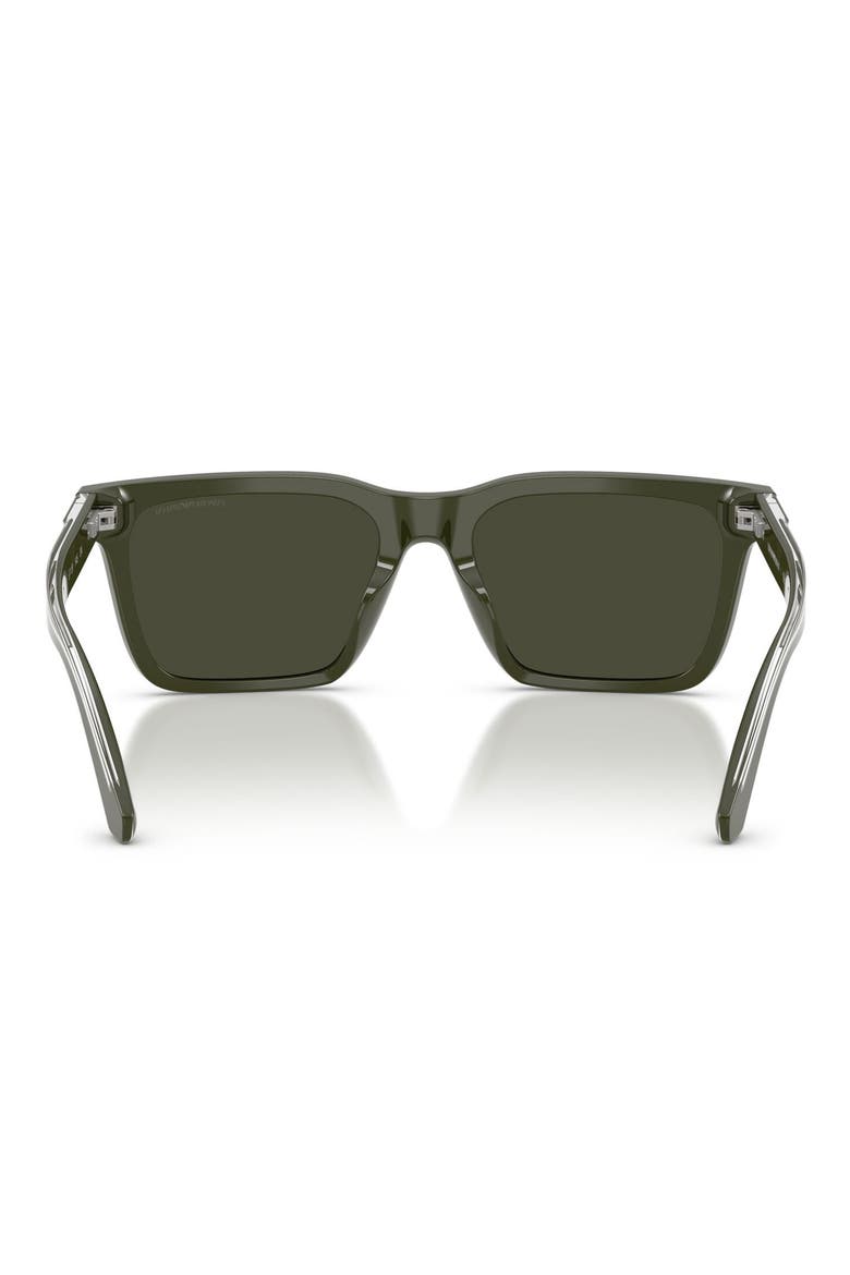 57mm Square Sunglasses, Alternate, color, SHINY GREEN / GREEN