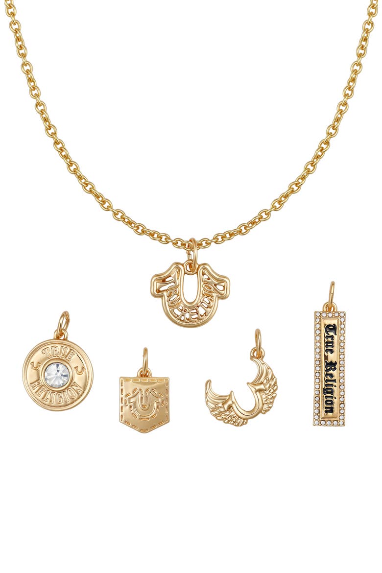 Interchangeable Charms Necklace, Alternate, color, GOLD TONE