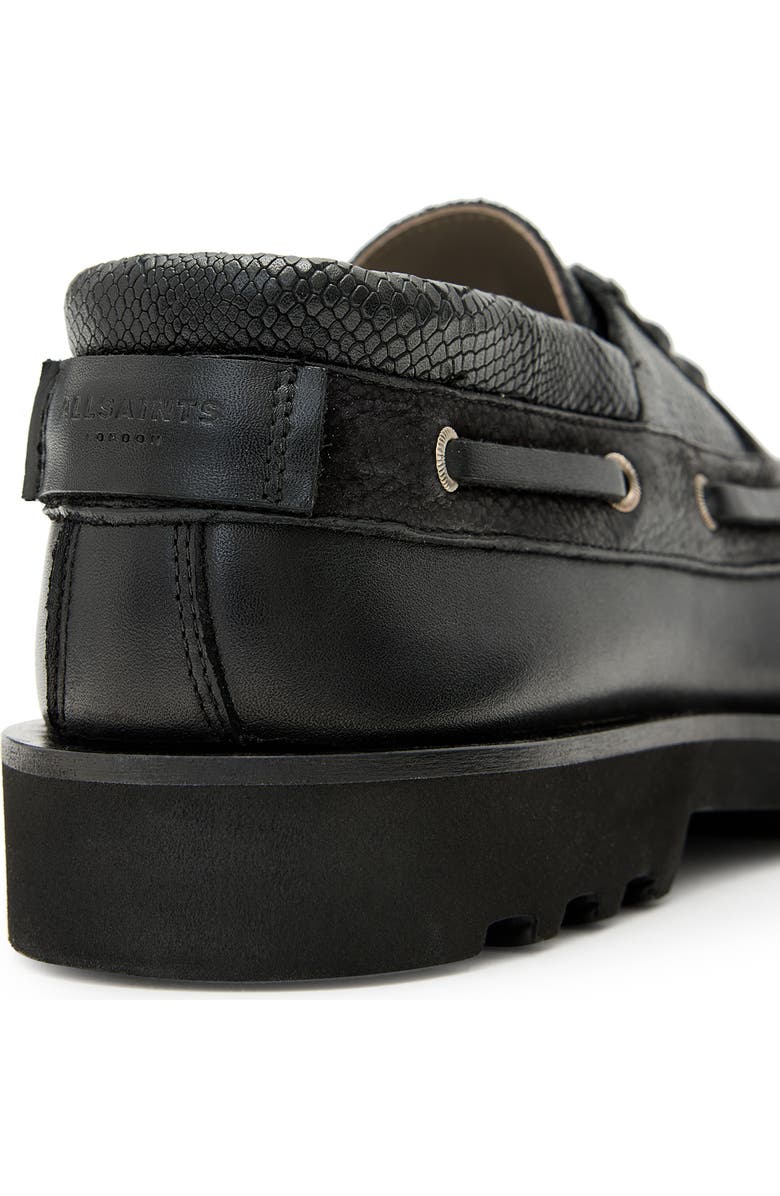 AllSaints Skiff Boat Shoe, Alternate, color, Black
