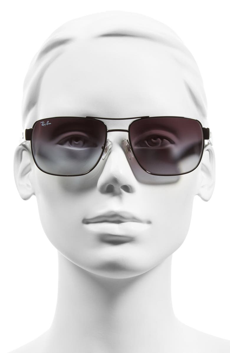 Ray-Ban 58mm Steel Aviator Sunglasses, Alternate, color, Gunmetal/ Grey Gradient