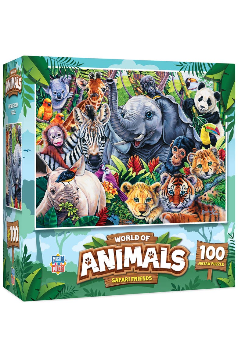 Safari Friends 100 Piece Jigsaw Puzzle, Main, color, Multicolor