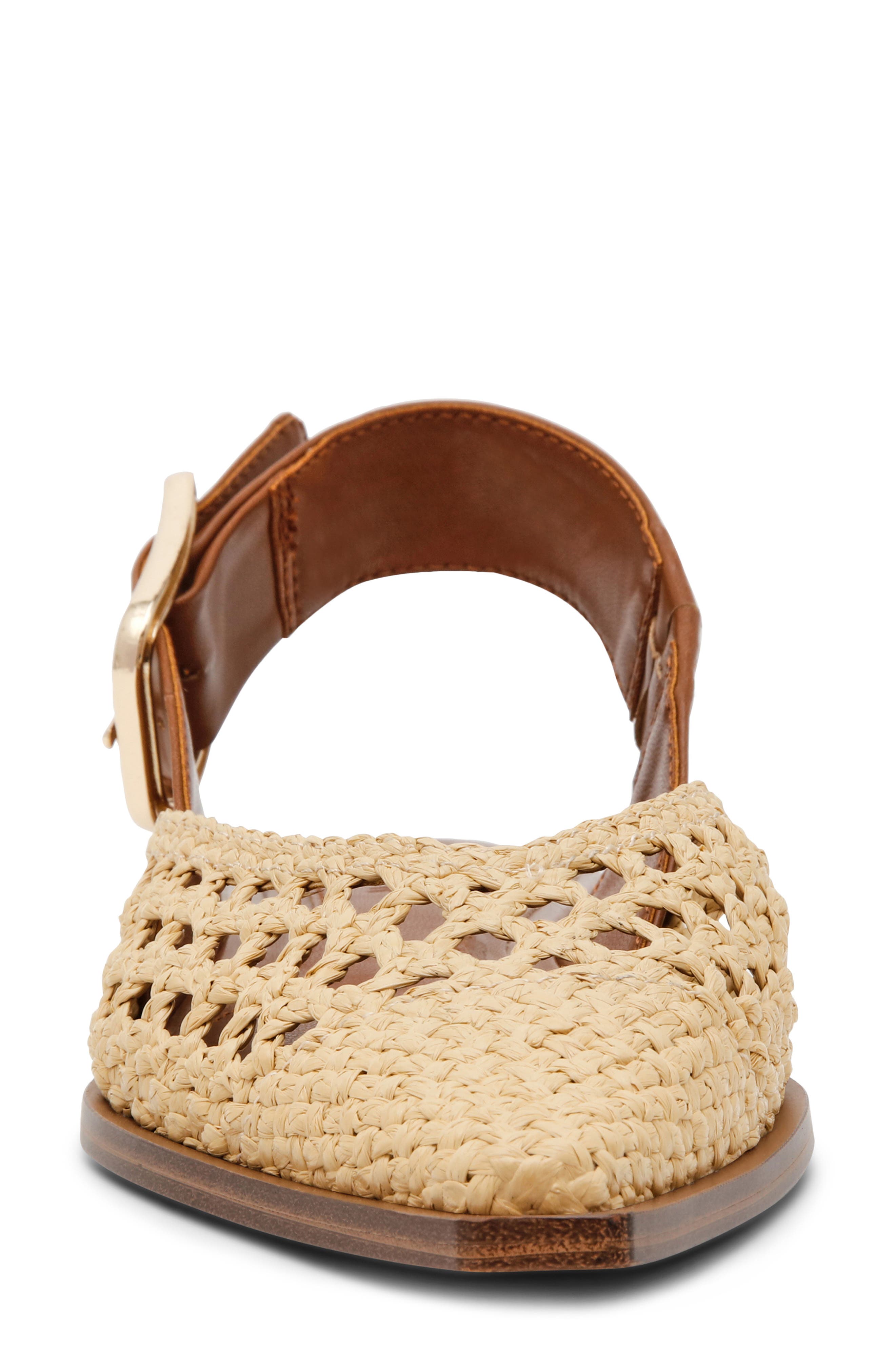 Shay Pointed Toe Slingback Flat, Alternate, color, NATURAL RAFFIA