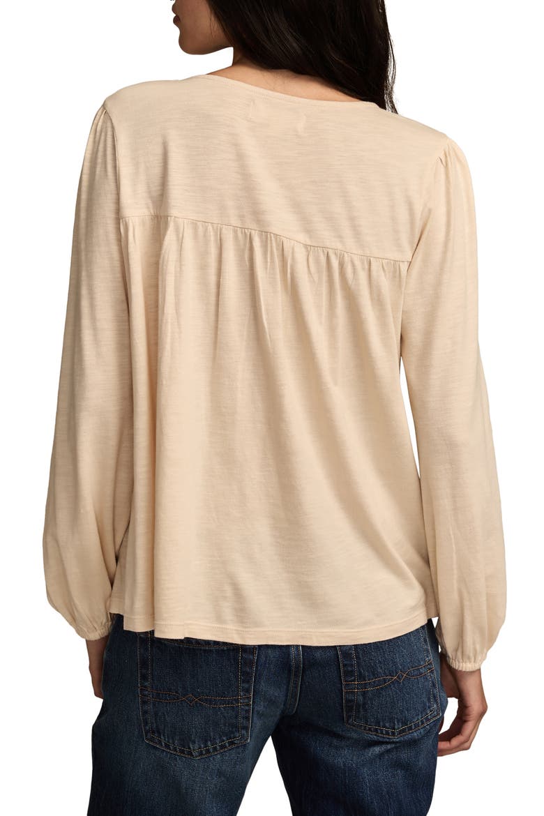 Embroidered Long Sleeve Top, Alternate, color, WHITECAP GRAY