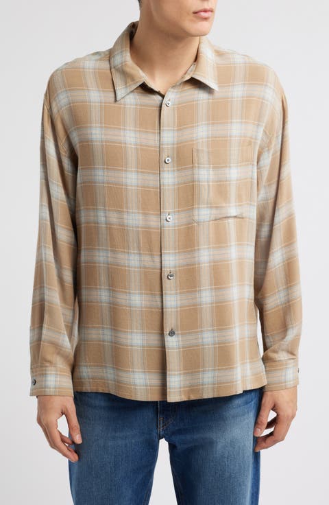 Plaid Button-Up Shirt
