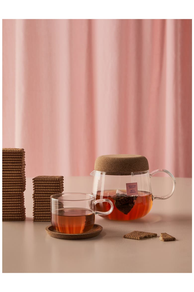 Viva Teapot with Cork Lid, Alternate, color, CLEAR