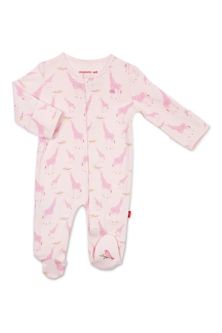 Jolie Giraffe Organic Cotton Footie, Main, color, PJOLI
