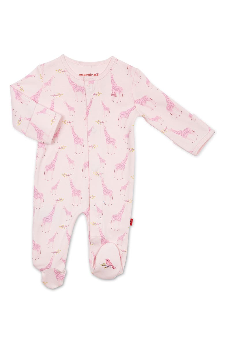 Magnetic Me Jolie Giraffe Organic Cotton Footie, Main, color, 