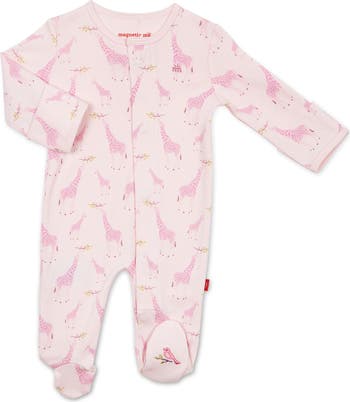 Speckled Giraffe Pink Footie