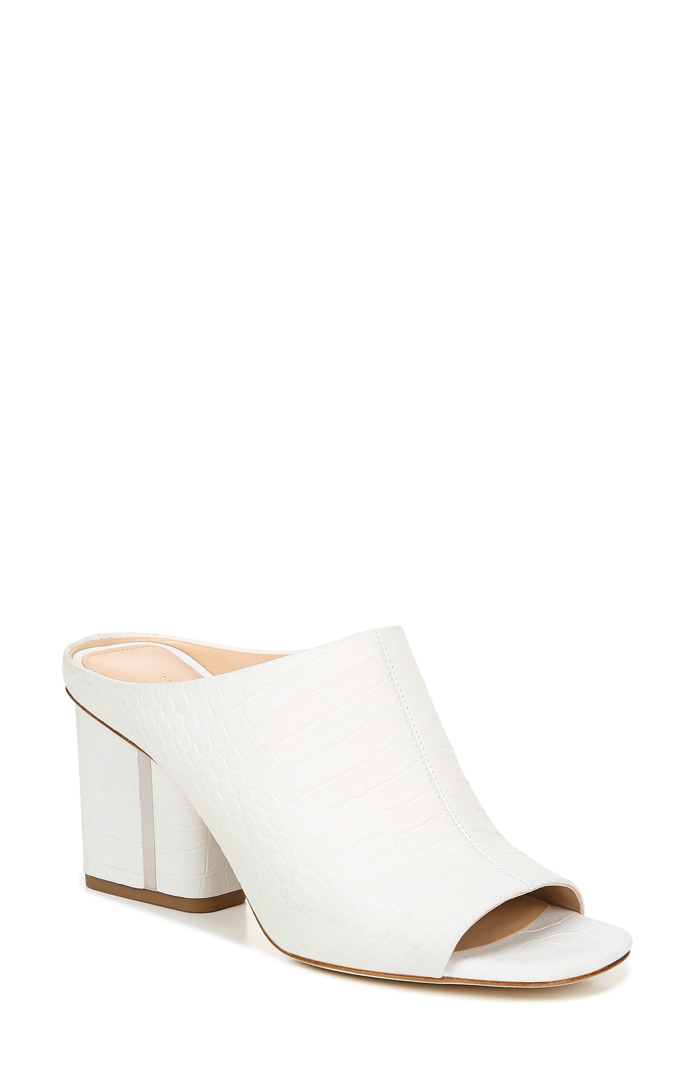 Hennie Block Heel Mule, Main, color, MILK NUBUCK LEATHER