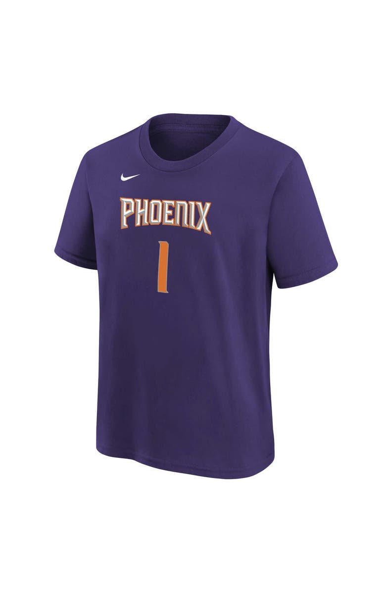 Nike Youth Devin Booker Purple Phoenix Suns Icon Name & Number T-Shirt, Alternate, color, Purple