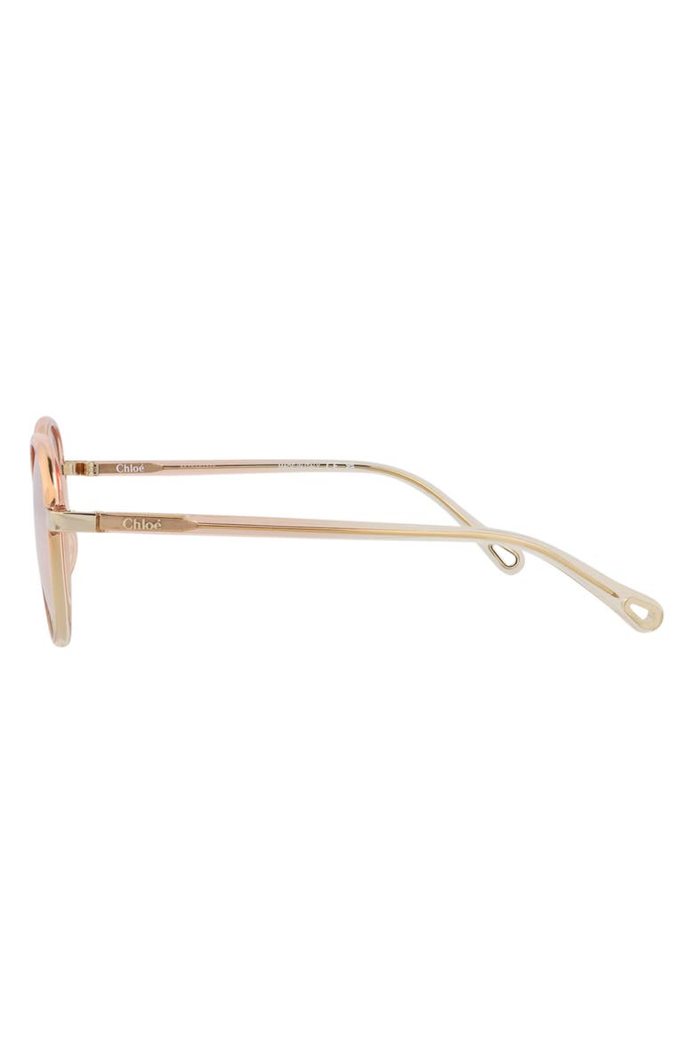 Chloé 51mm Fashion Round Sunglasses, Alternate, color, Orange Orange Transparent