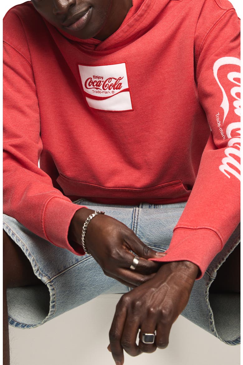 Coca-Cola® Cotton Blend Hoodie, Alternate, color, FIERY RED