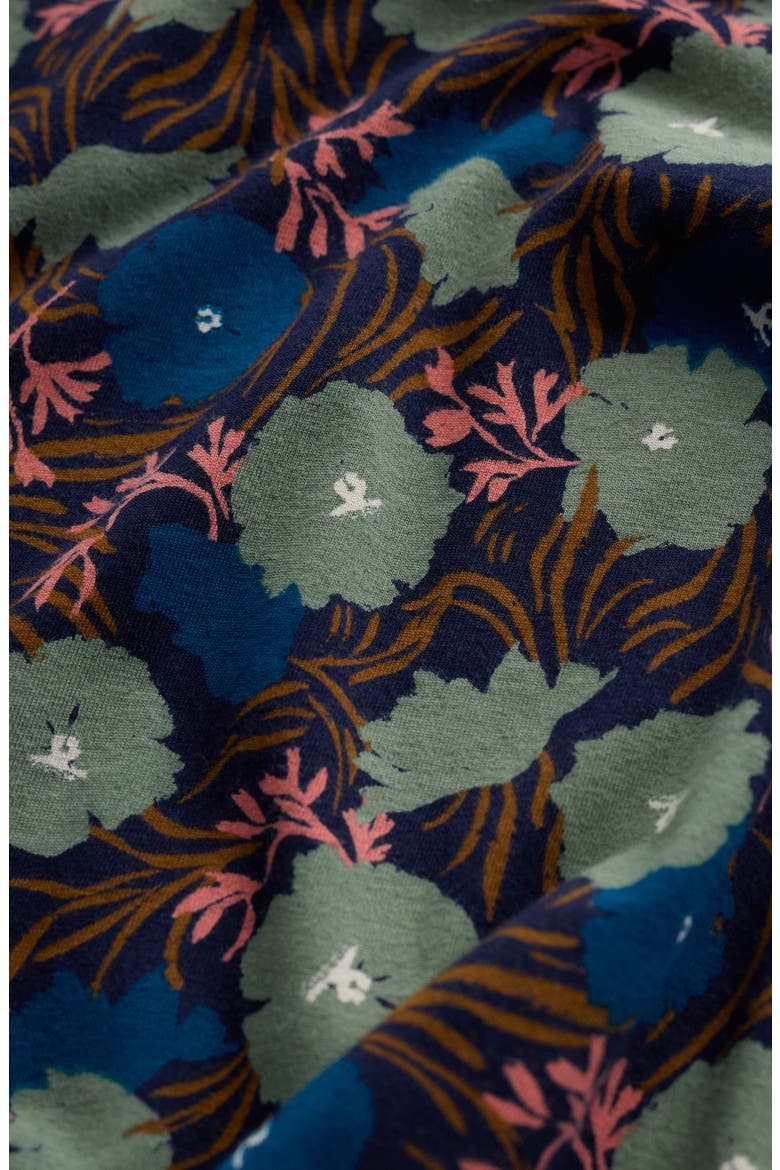 April Floral Stretch Organic Cotton Dress, Alternate, color, GRASS MEADOW MARITIME MAST