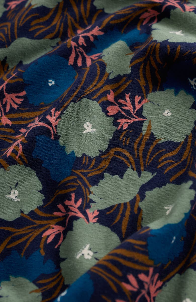 Seasalt Cornwall April Floral Stretch Organic Cotton Dress, Alternate, color, Grass Meadow Maritime Mast