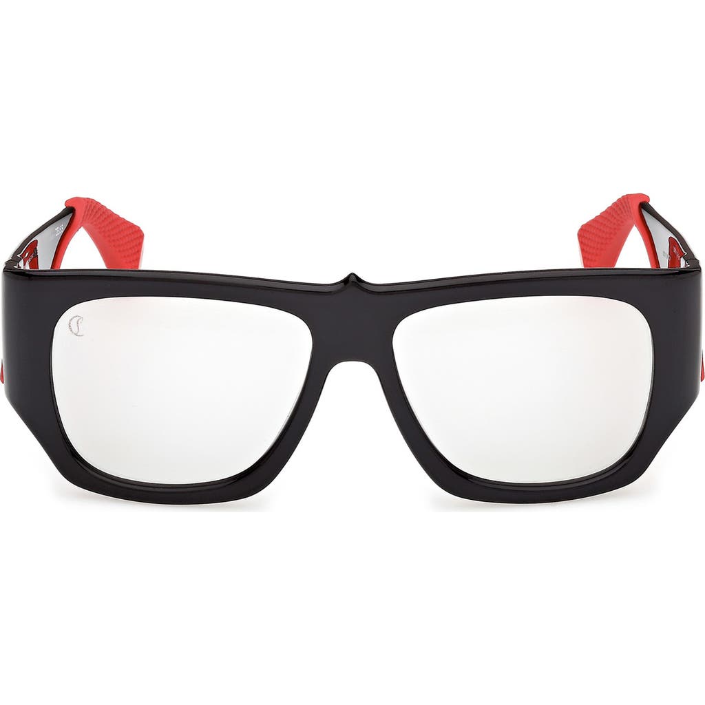 Christian Louboutin 57mm Loubishark Square Sunglasses in Black/Light Smoke  product