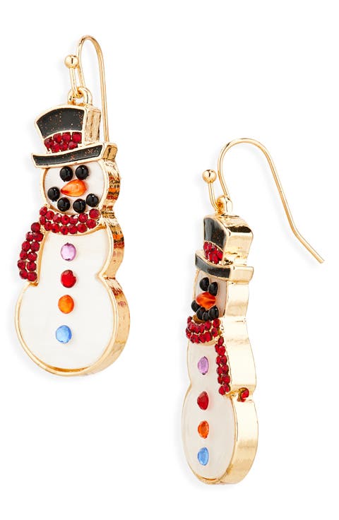 Snowman Drop Earrings