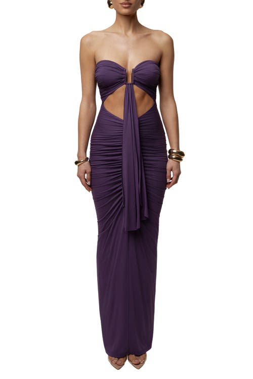 JLUXLABEL Atlantis Drape Maxi Dress in Purple at Nordstrom, Size Small