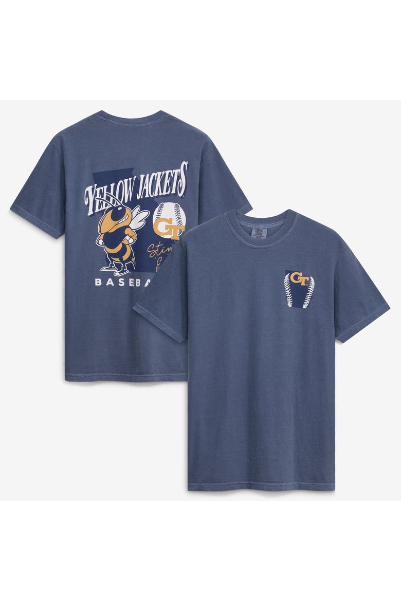 Men's  Navy Georgia Tech Yellow Jackets Drawn Mascot Baseball T-Shirt, Main, color, Navy