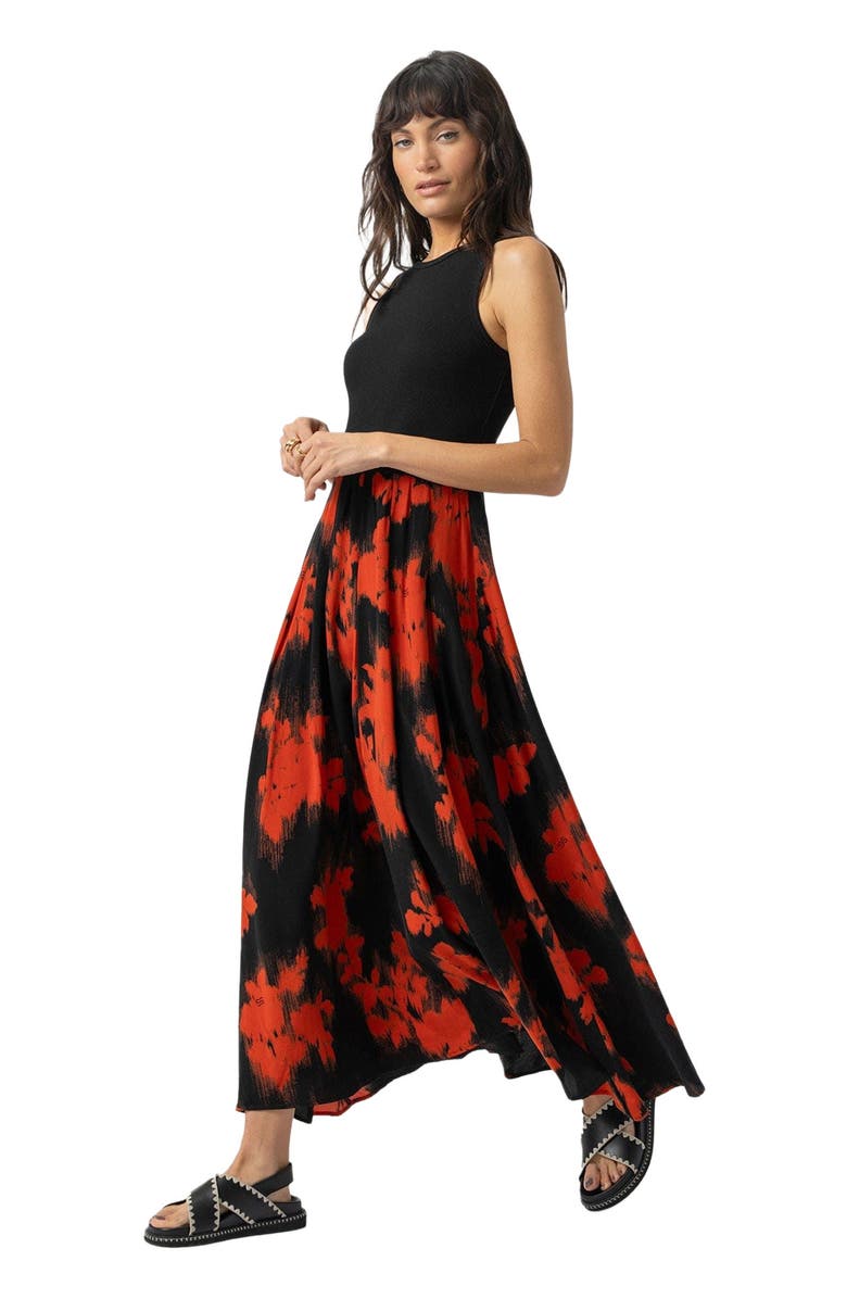 Saint + Sofia Renee Contrast Dress, Alternate, color, Orange