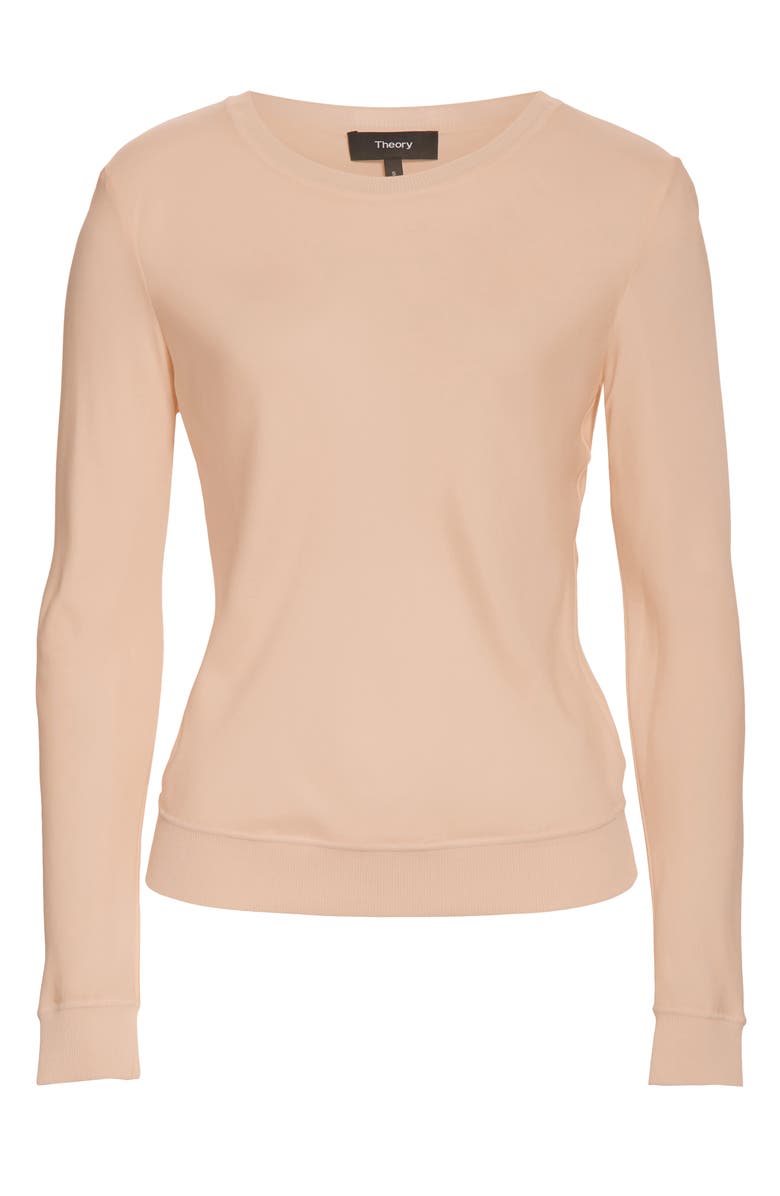 Theory Crewneck Silk Top, Alternate, color,
