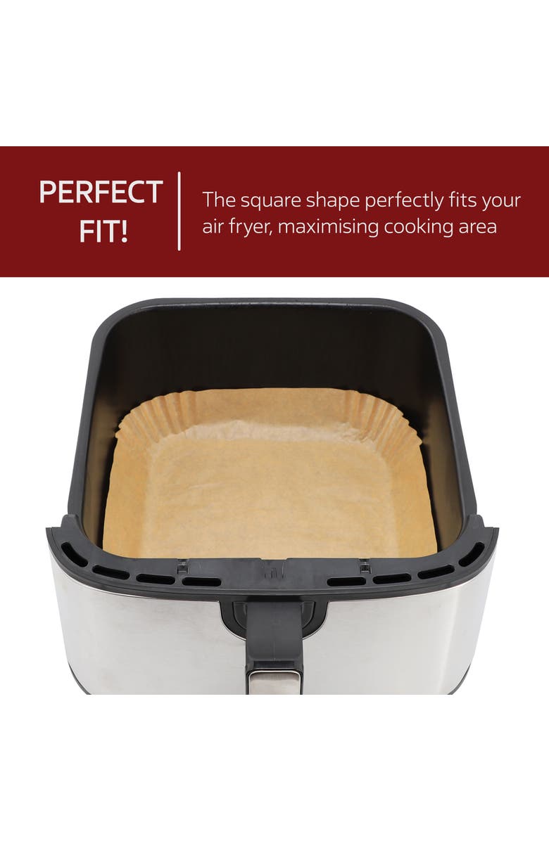 Megachef Air Fryer Square Parchment Paper Liners, 125 Piece, Alternate, color, Brown