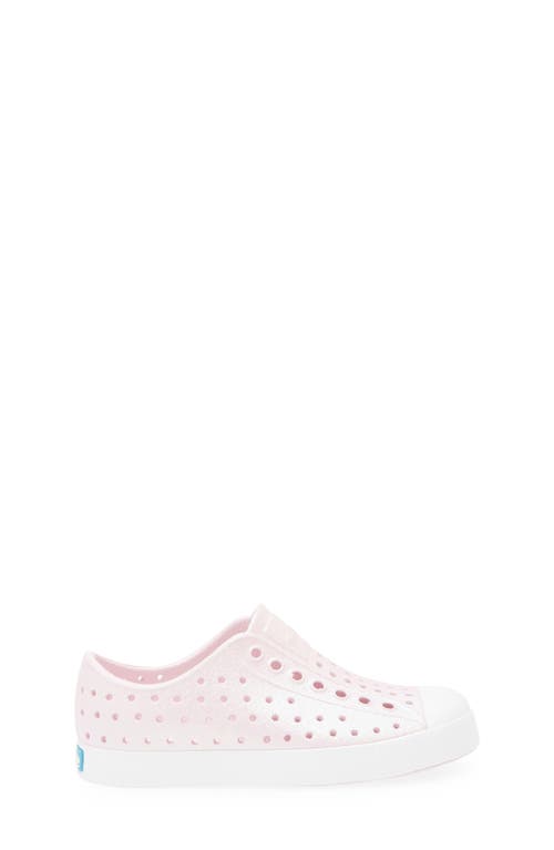 Native Shoes Kids' Jefferson Bling Slip-on Sneaker In Barely Pink Bling/white