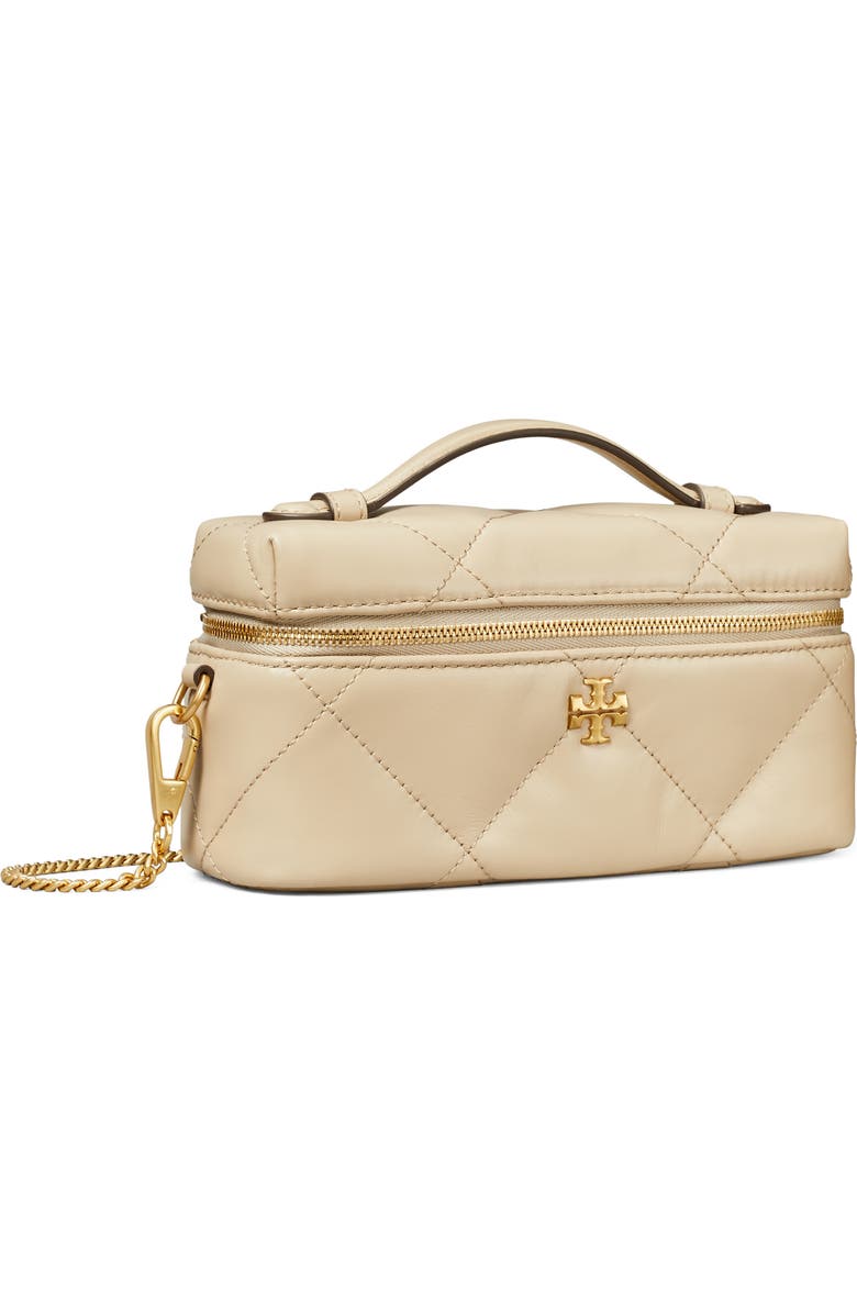 Tory Burch Kira East/West Vanity Case, Alternate, color, Light Stone
