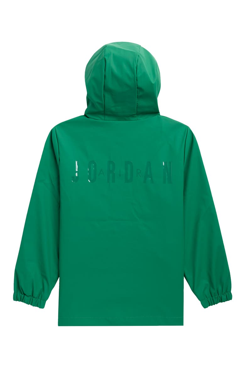Kids' Hooded Rain Jacket, Alternate, color, PINE GREEN