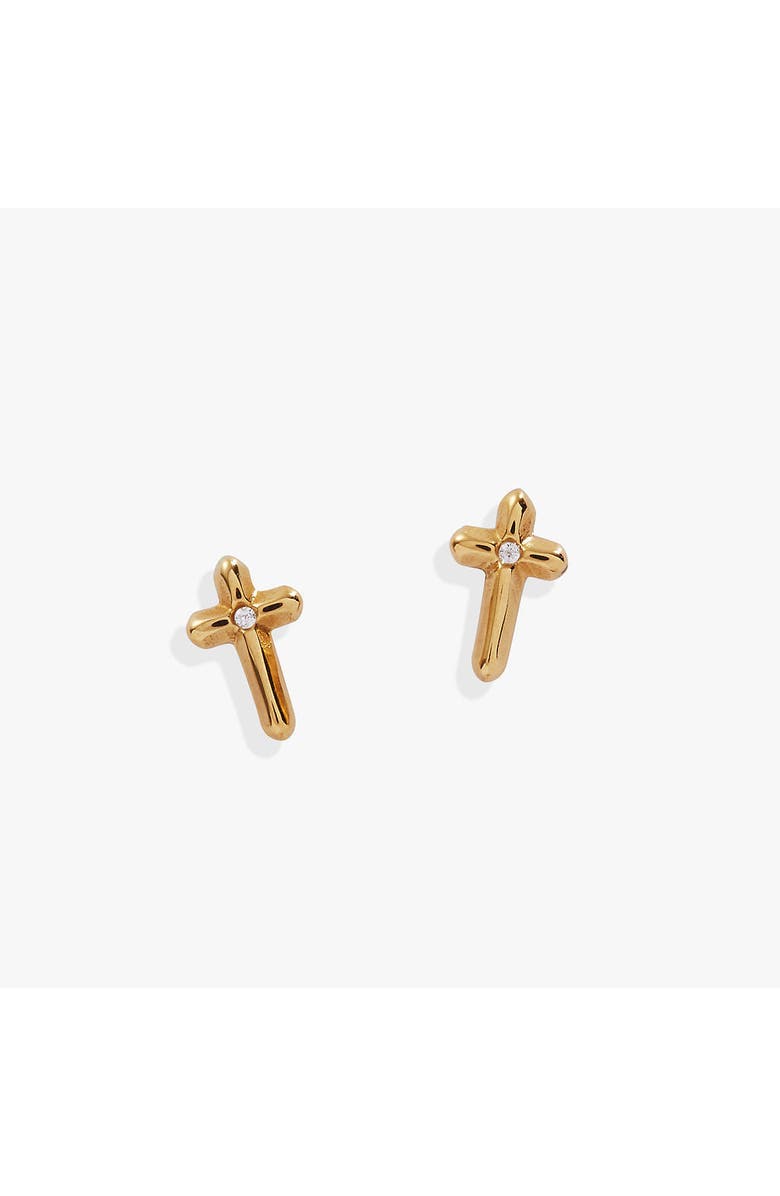 Alex and Ani Cross Mini Stud Earrings Earrings, Main, color, 