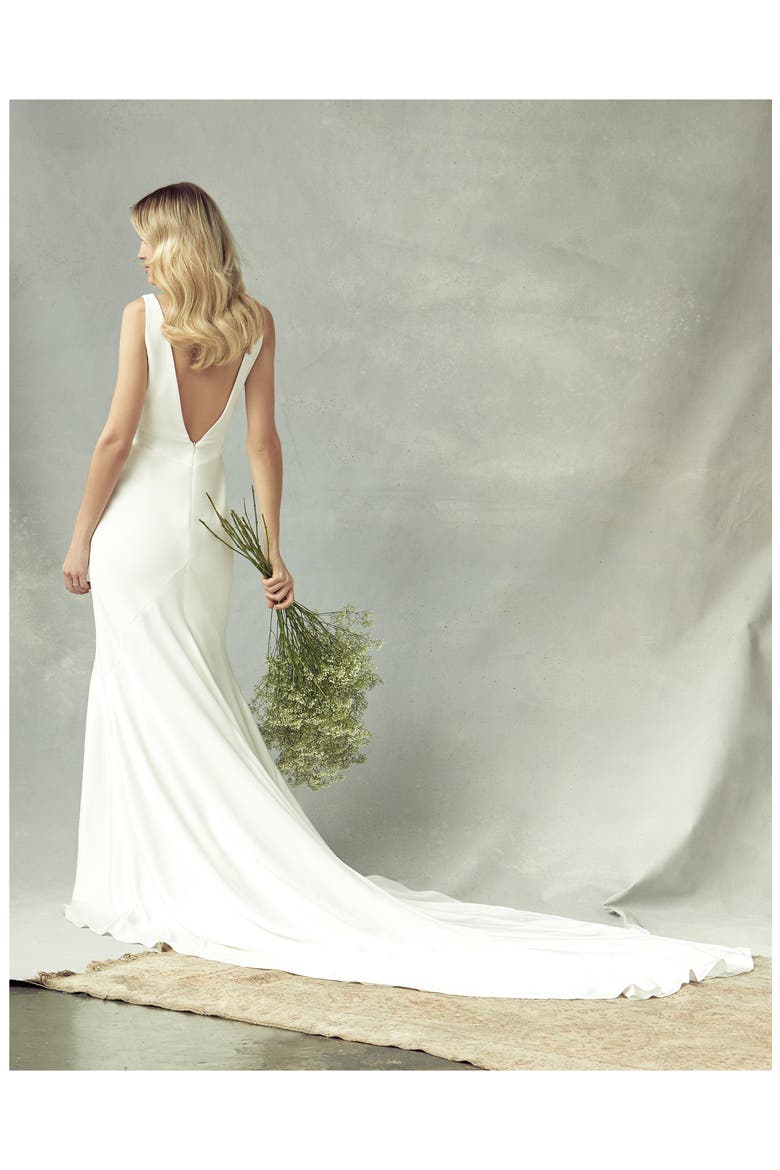 Annabelle Trumpet Wedding Dress, Alternate, color, IVORY