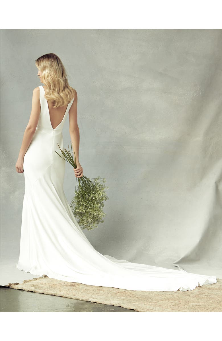 Savannah Miller Annabelle Trumpet Wedding Dress, Alternate, color, 