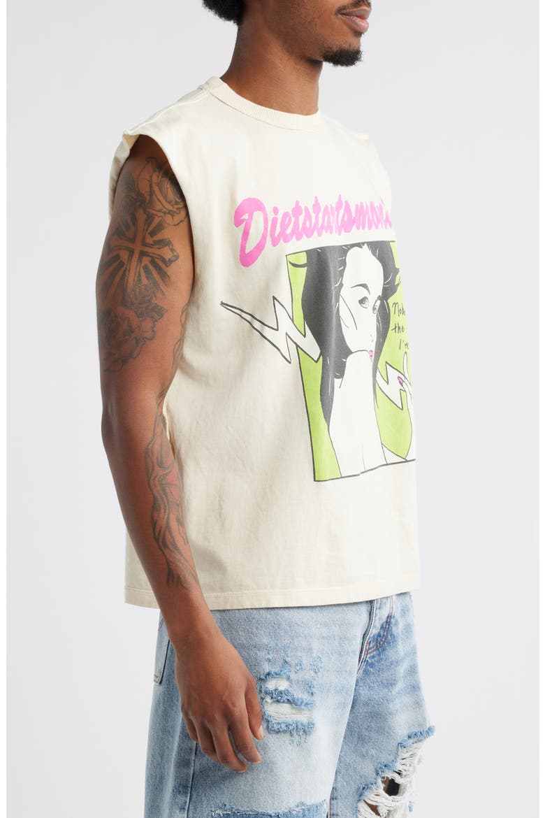 Trouble Cutoff Sleeveless Graphic T-Shirt, Alternate, color, ANTIQUE WHITE