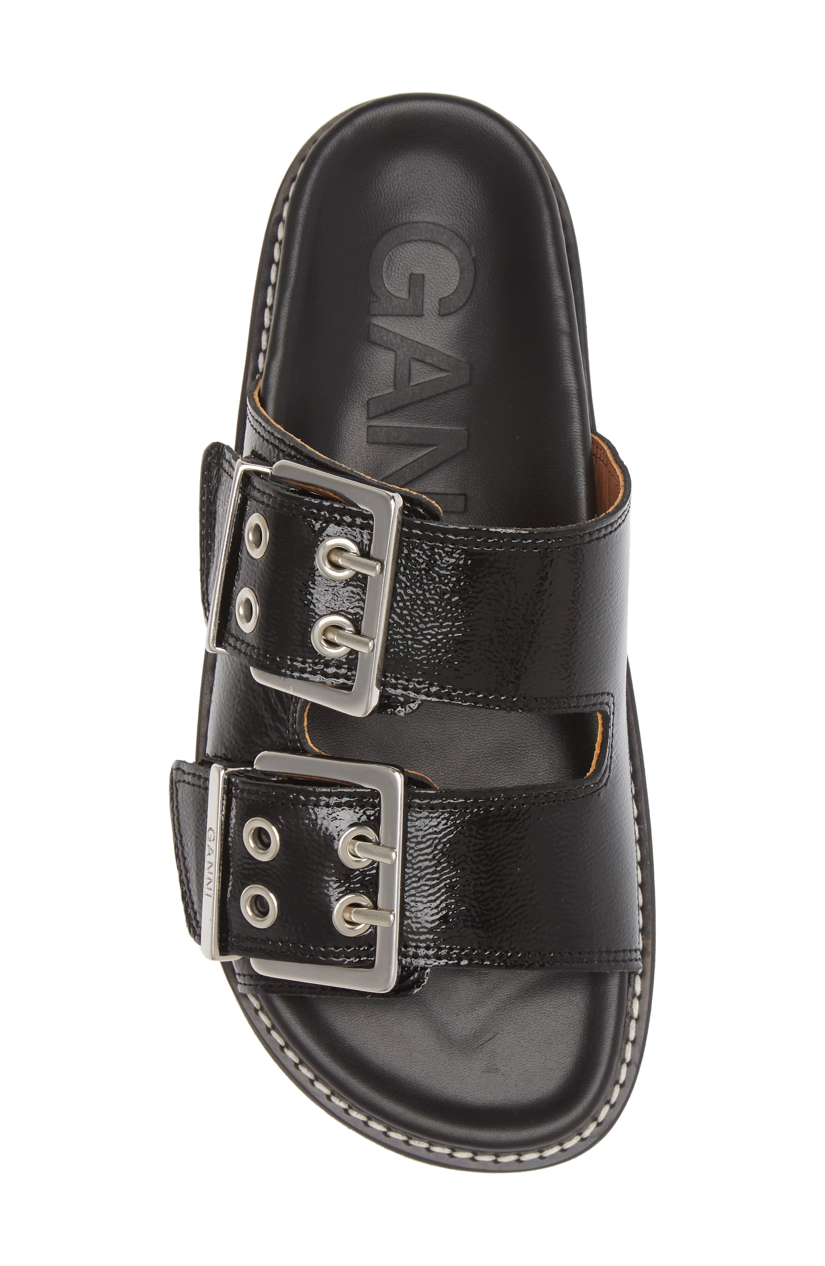 Ganni Egret Buckle Platform Sandal, Alternate, color, 