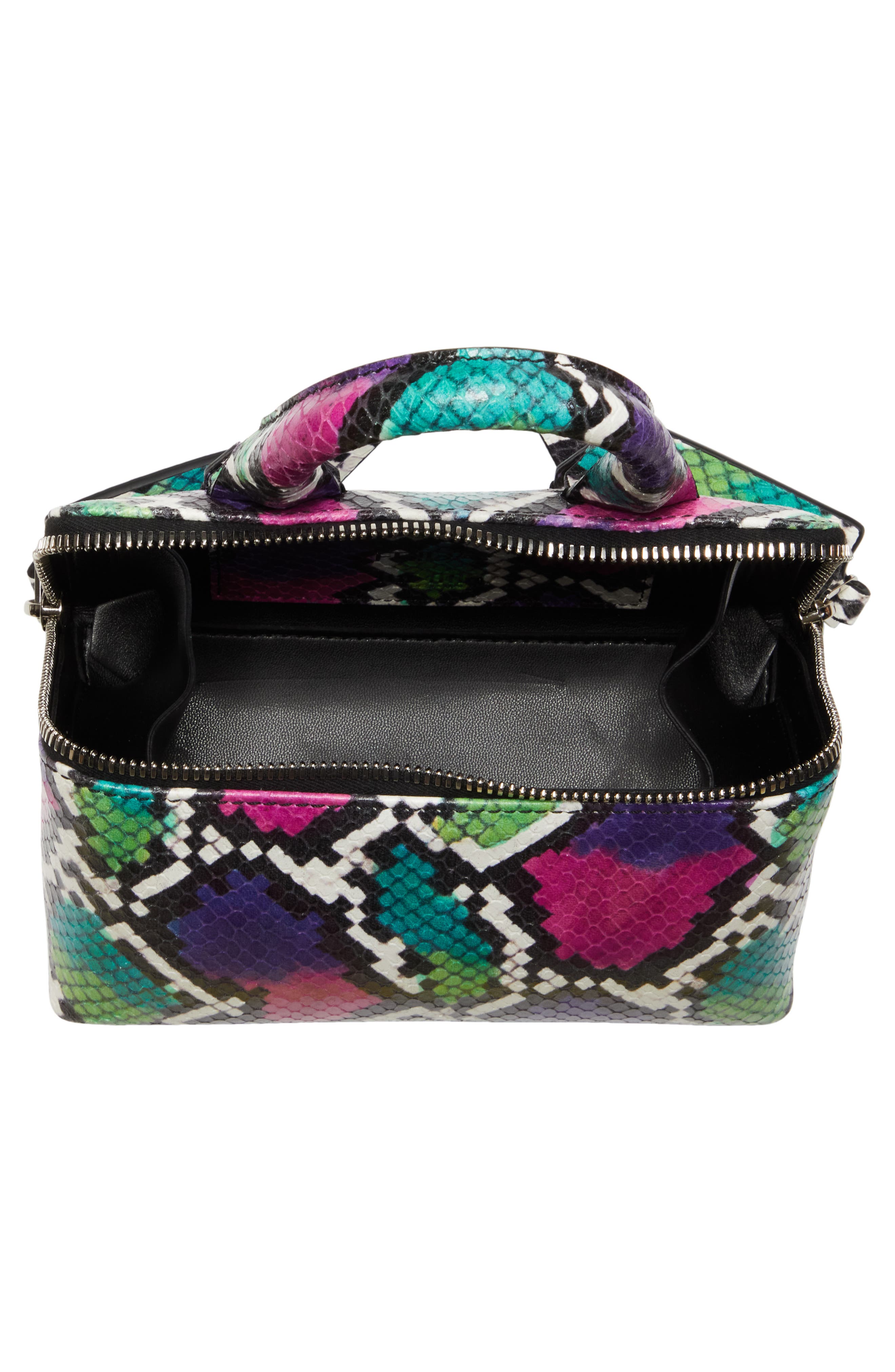 The Attico Friday Snakeskin Print Leather Handbag, Alternate, color, 