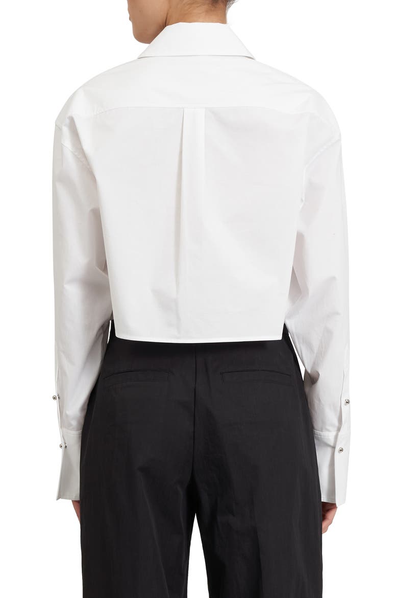 Layne Crop Button-Up Shirt, Alternate, color, BRIGHT WHITE