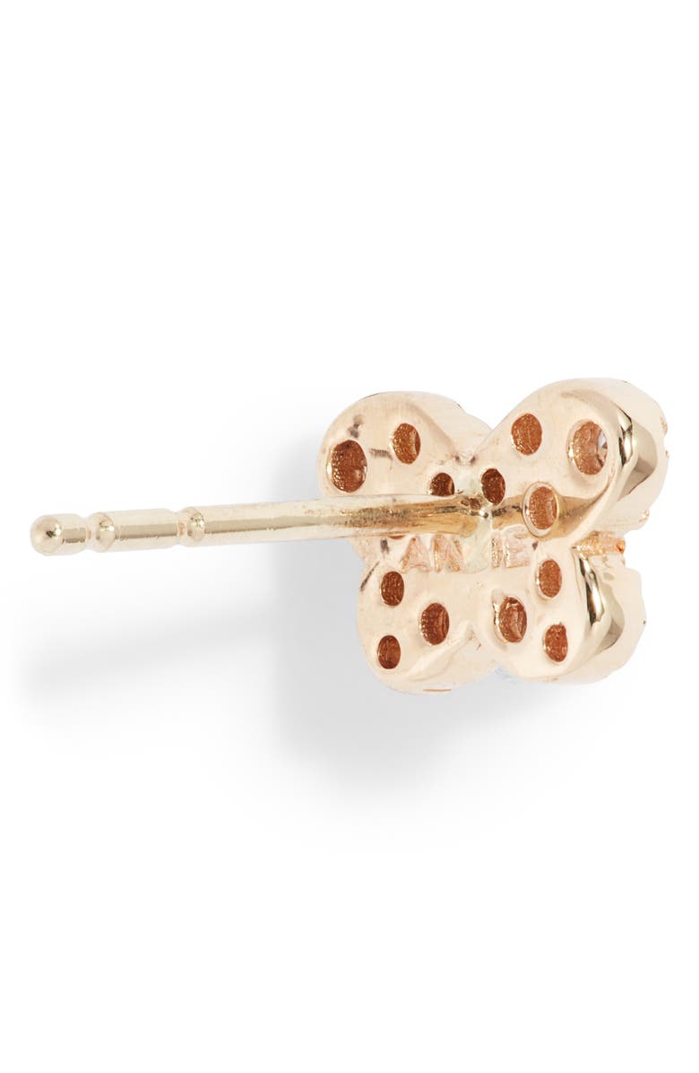 Anzie Love Letter Single Pavé Butterfly Stud Earring, Alternate, color, Gold/ Diamond