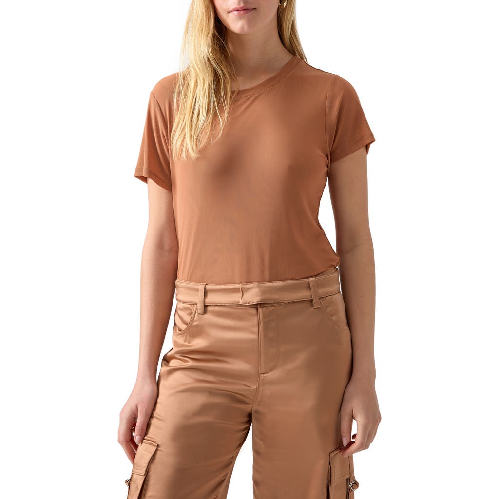 Shop Sanctuary Perfect Mesh T-shirt In Mocha Mous