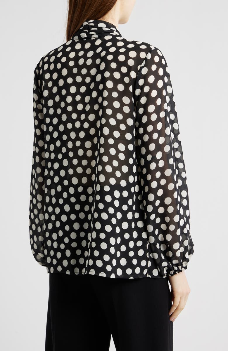 Tahari ASL Bow Neck Top, Alternate, color, Black Ivory