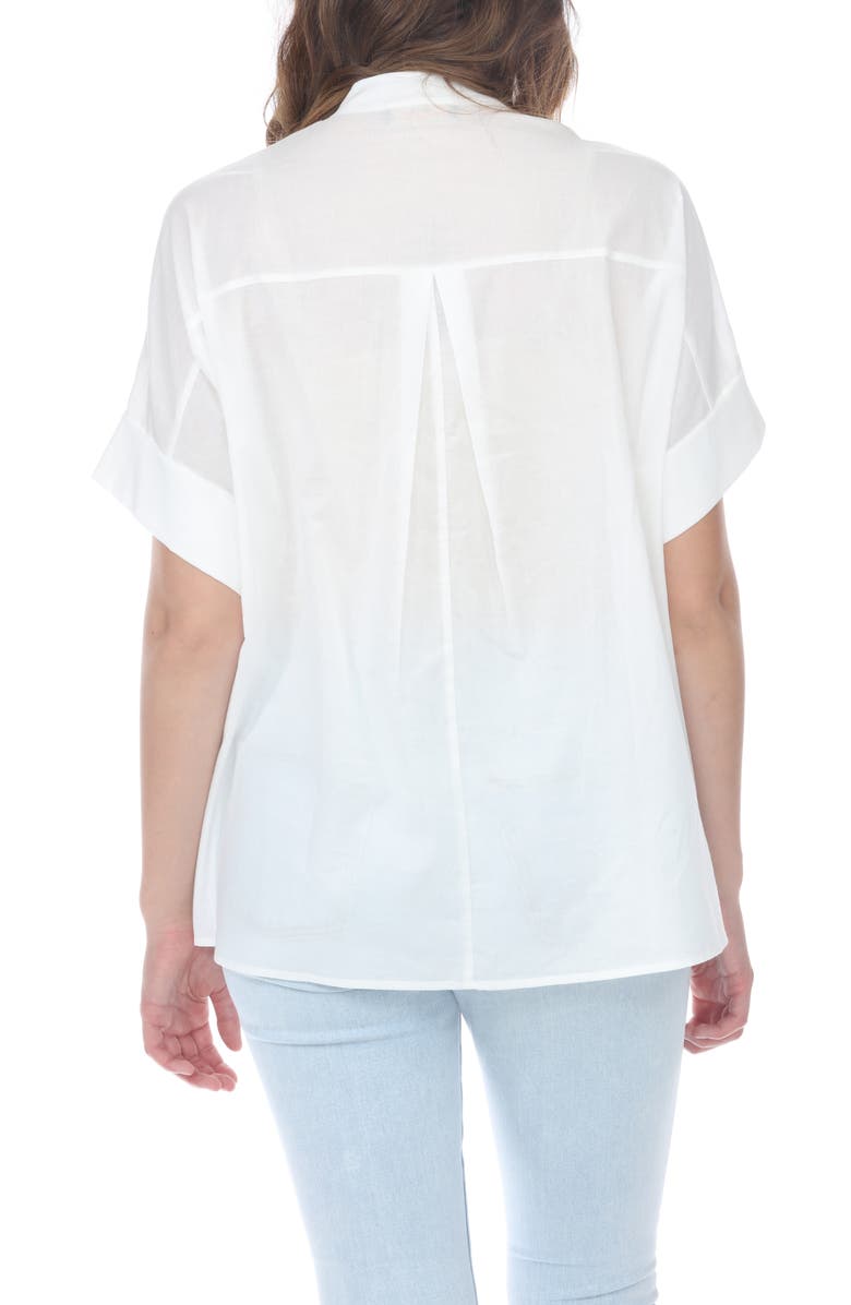 RAIN AND ROSE Embroidered Cotton Shirt, Alternate, color, White