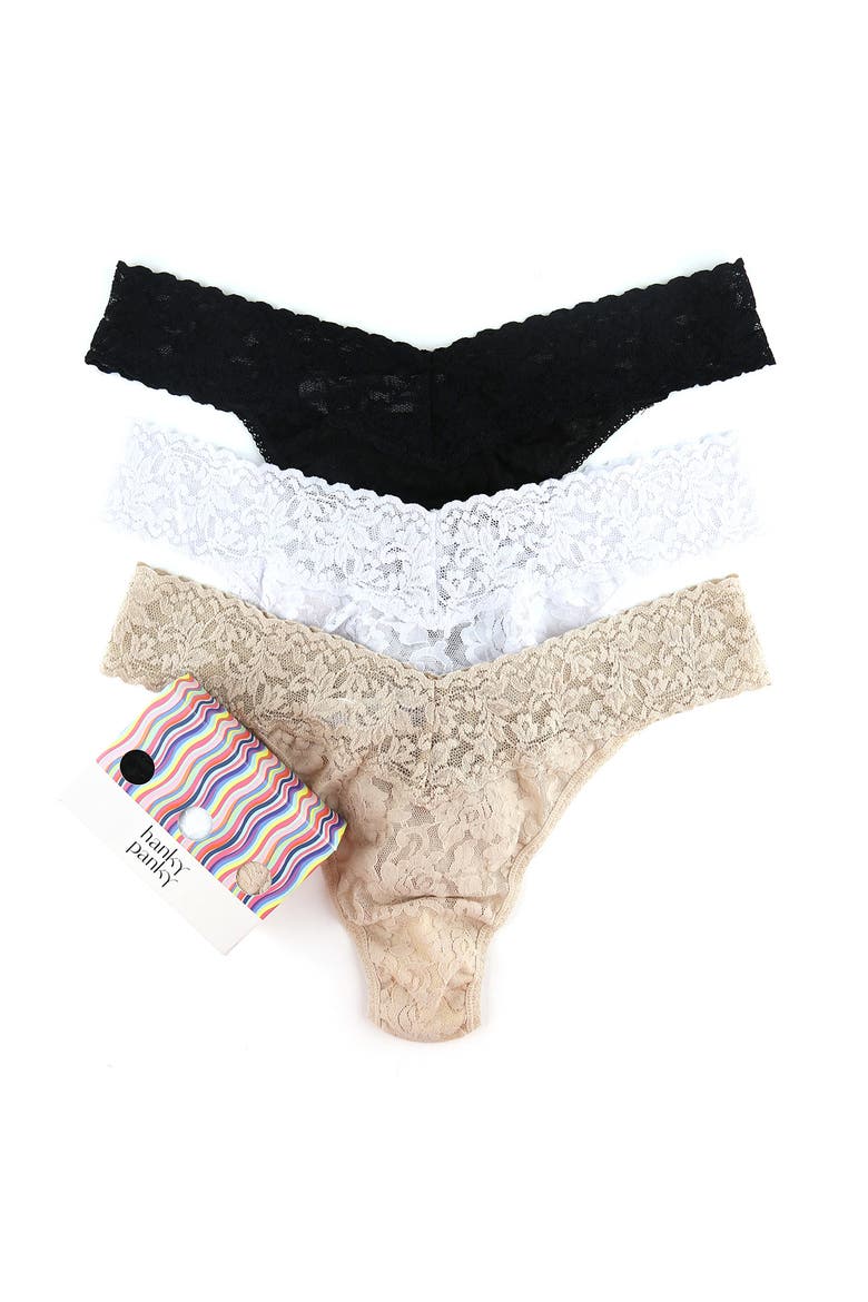3-Pack Original Rise Thong, Main, color, BLACK/ WHITE/ CHAI