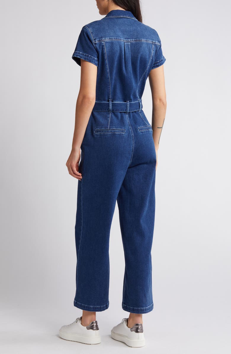 PAIGE Anessa Belted Denim Jumpsuit, Alternate, color, 
