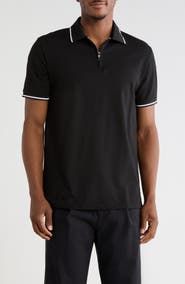 TOM BAINE Tipped Quarter Zip Knit Polo
