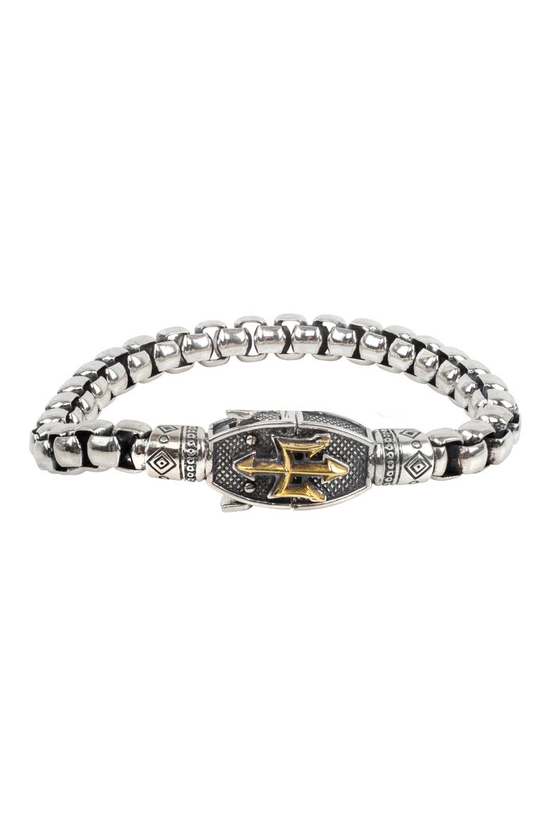 Trident Chain Bracelet, Main, color, SILVER/ BRONZE